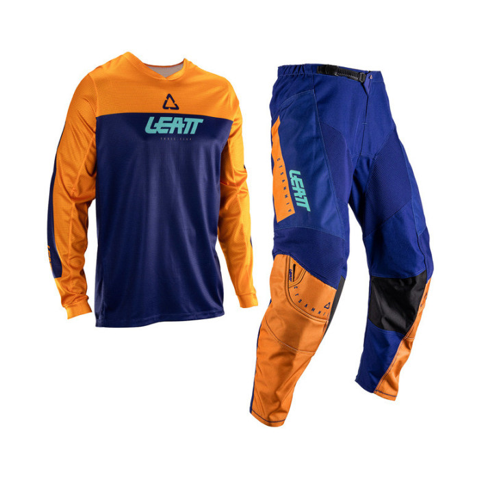 STRÓJ OFFROADOWY BLUZA I SPODNIE LEATT RIDE KIT MOTO 3.5 ORANGE