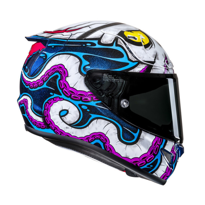 KASK MOTOCYKLOWY HJC RPHA12 KRAKEN WHITE BLUE