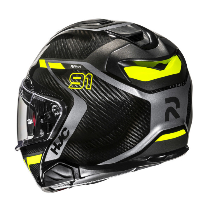 KASK MOTOCYKLOWY HJC RPHA91 CARBON LAGOS BLACK YELLOW