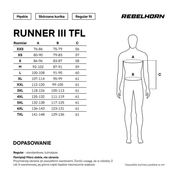KURTKA MOTOCYKLOWA SKÓRZANA REBELHORN RUNNER 3 TFL BLACK