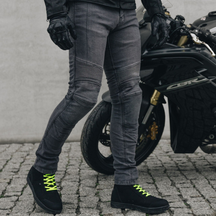 JEANSY MOTOCYKLOWE OZONE RUSTY WASHED BLACK 28/34