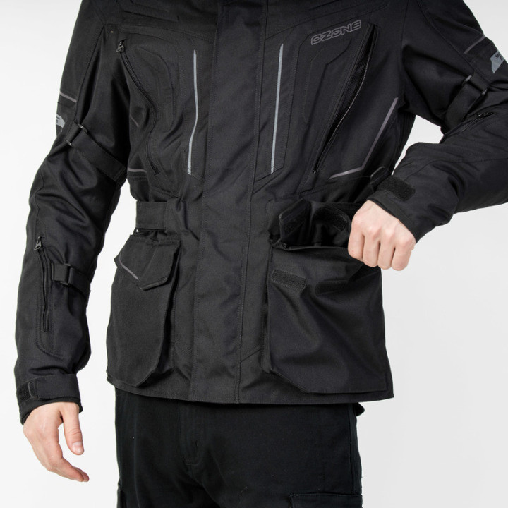 KURTKA MOTOCYKLOWA TEKSTYLNA OZONE SAHARA BLACK