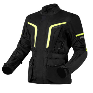 KURTKA MOTOCYKLOWA TEKSTYLNA OZONE SAHARA BLACK FLUO YELLOW S