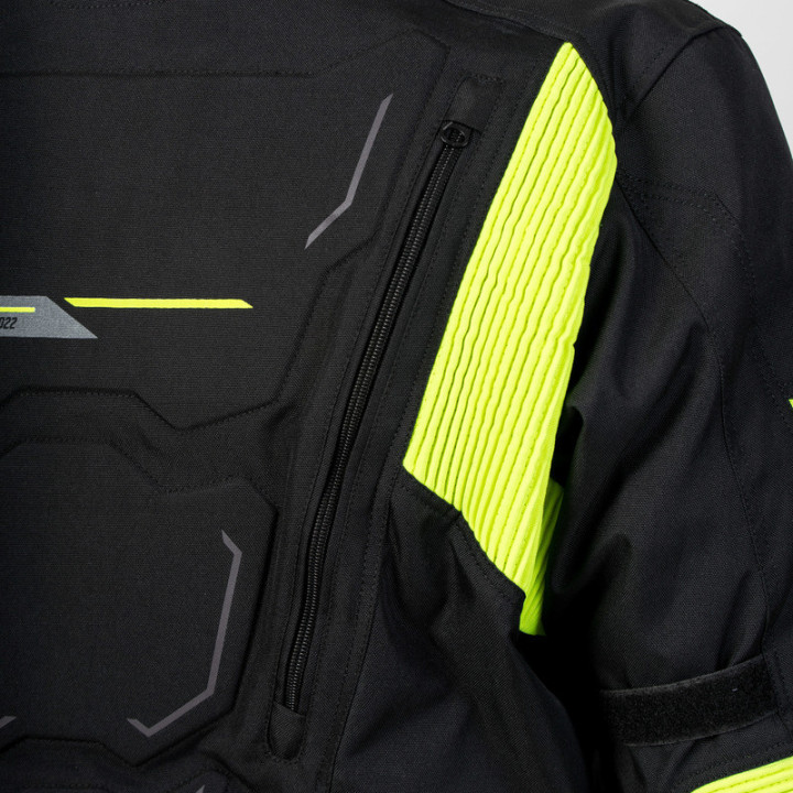 KURTKA MOTOCYKLOWA TEKSTYLNA OZONE SAHARA BLACK FLUO YELLOW S