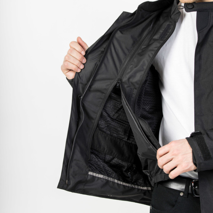 KURTKA MOTOCYKLOWA TEKSTYLNA OZONE SAHARA BLACK FLUO YELLOW S