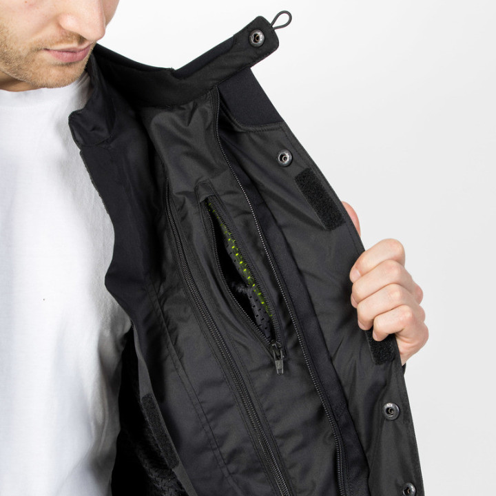 KURTKA MOTOCYKLOWA TEKSTYLNA OZONE SAHARA BLACK FLUO YELLOW S