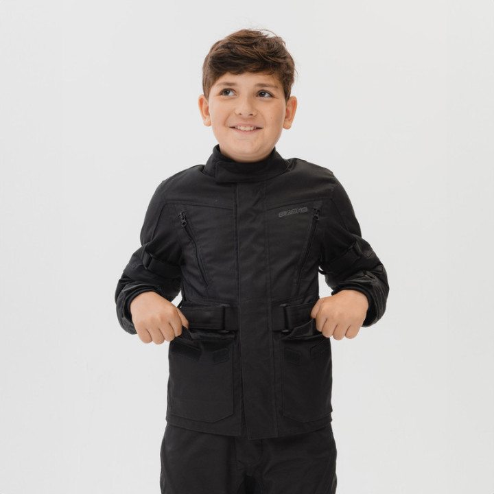 KURTKA MOTOCYKLOWA TEKSTYLNA JUNIOR OZONE SAHARA BLACK