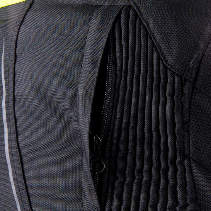 KURTKA MOTOCYKLOWA TEKSTYLNA DAMSKA OZONE SAHARA BLACK FLUO YELLOW WXS