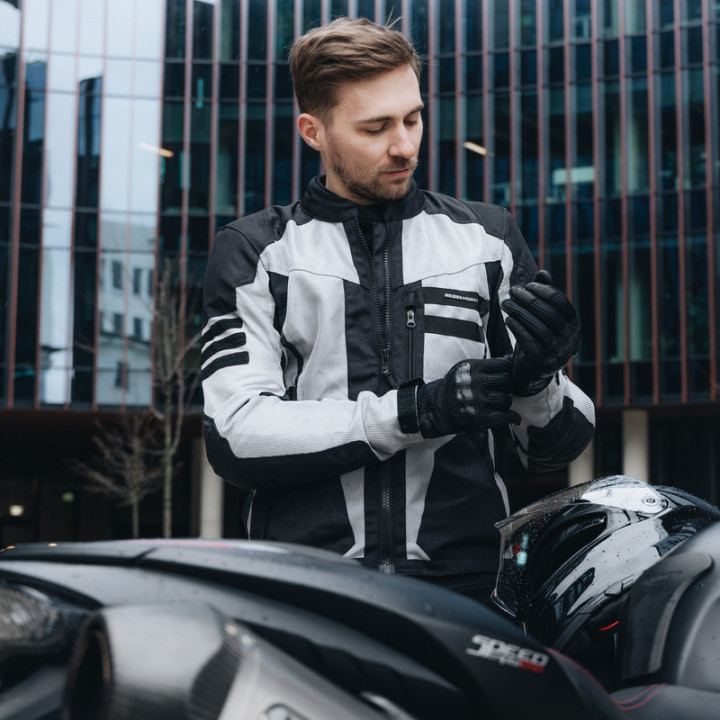 KURTKA MOTOCYKLOWA TEKSTYLNA REBELHORN SCANDAL 2 SILVER BLACK