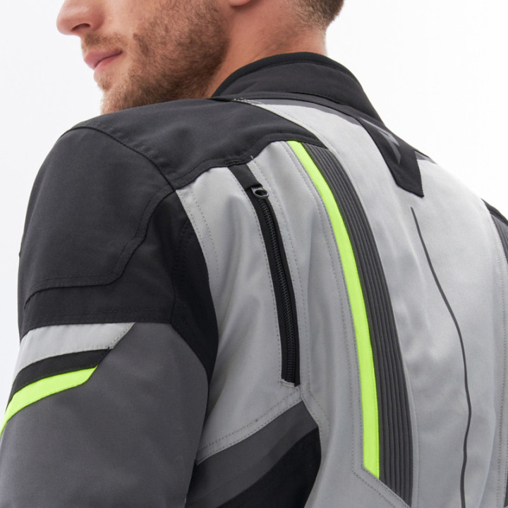 KURTKA MOTOCYKLOWA TEKSTYLNA REBELHORN SCOUT BLACK GREY FLUO YELLOW