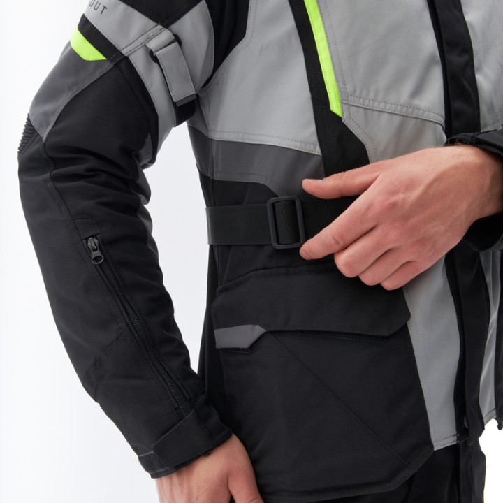 KURTKA MOTOCYKLOWA TEKSTYLNA REBELHORN SCOUT BLACK GREY FLUO YELLOW