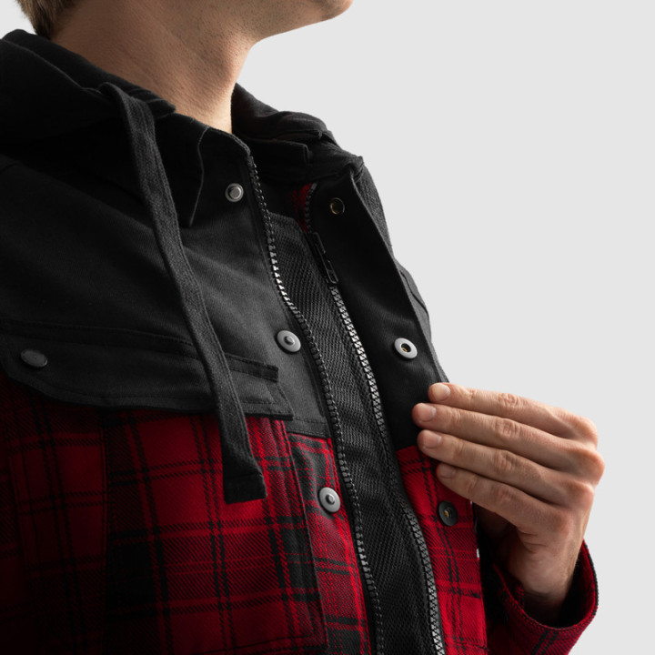 KOSZULA MOTOCYKLOWA REBELHORN SHIFTER BLACK RED