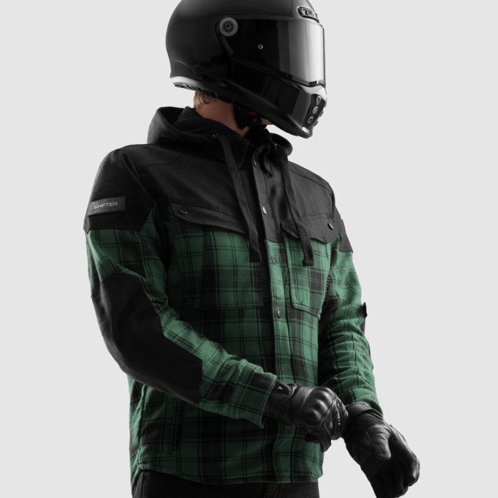 KOSZULA MOTOCYKLOWA REBELHORN SHIFTER BLACK GREEN