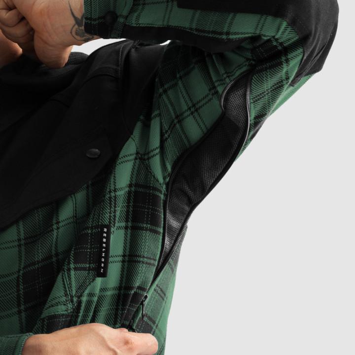 KOSZULA MOTOCYKLOWA REBELHORN SHIFTER BLACK GREEN