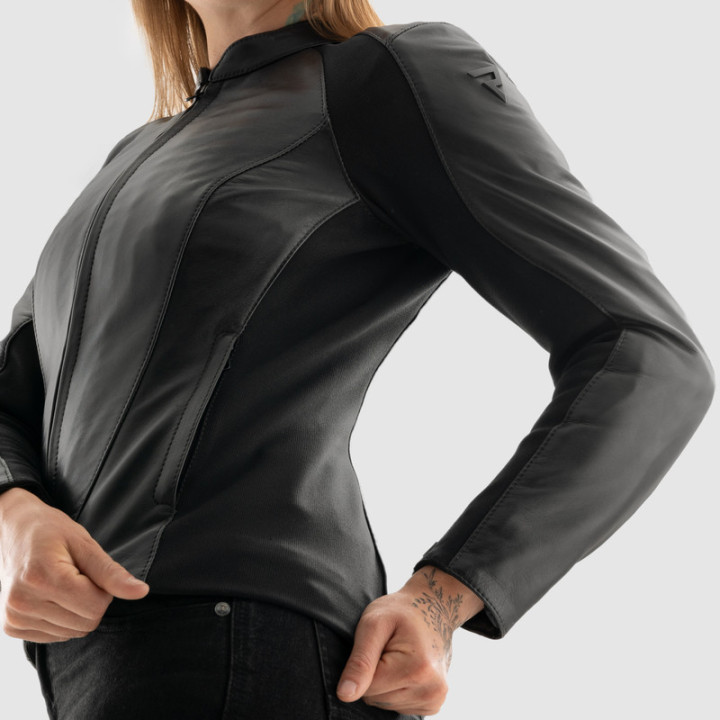 KURTKA MOTOCYKLOWA SKÓRZANA DAMSKA REBELHORN SIENA BLACK