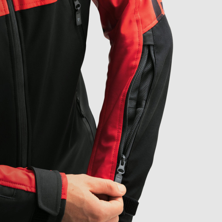 KURTKA MOTOCYKLOWA TEKSTYLNA REBELHORN SLASH SPIDER BLACK RED SOFTSHELL