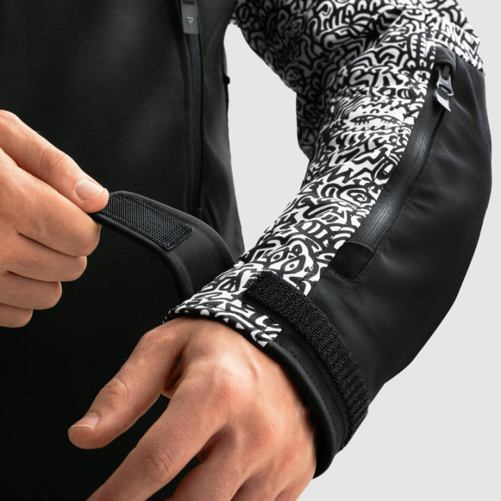 KURTKA MOTOCYKLOWA TEKSTYLNA REBELHORN SLASH NORIAKI BLACK WHITE SOFTSHELL