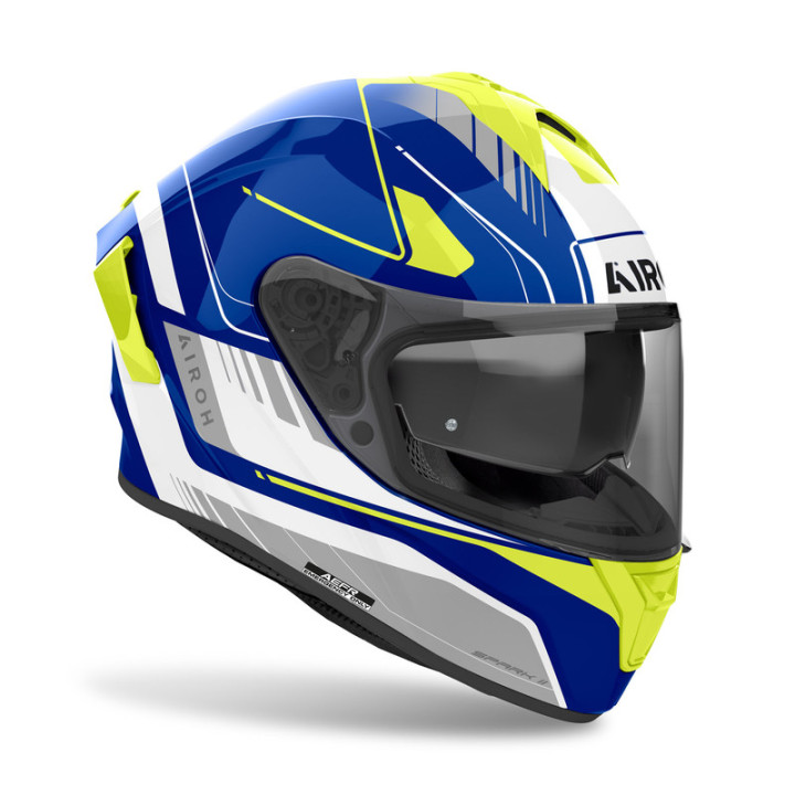 KASK MOTOCYKLOWY AIROH SPARK 2 CHRONO BLUE YELLOW GLOSS