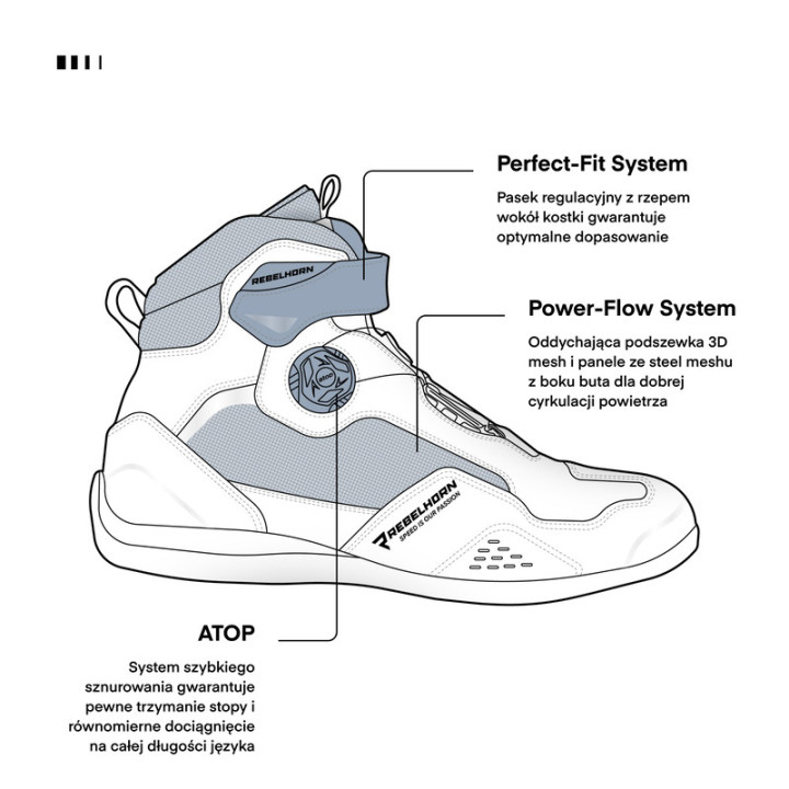 BUTY MOTOCYKLOWE REBELHORN SPARK 2 BLACK FLUO YELLOW