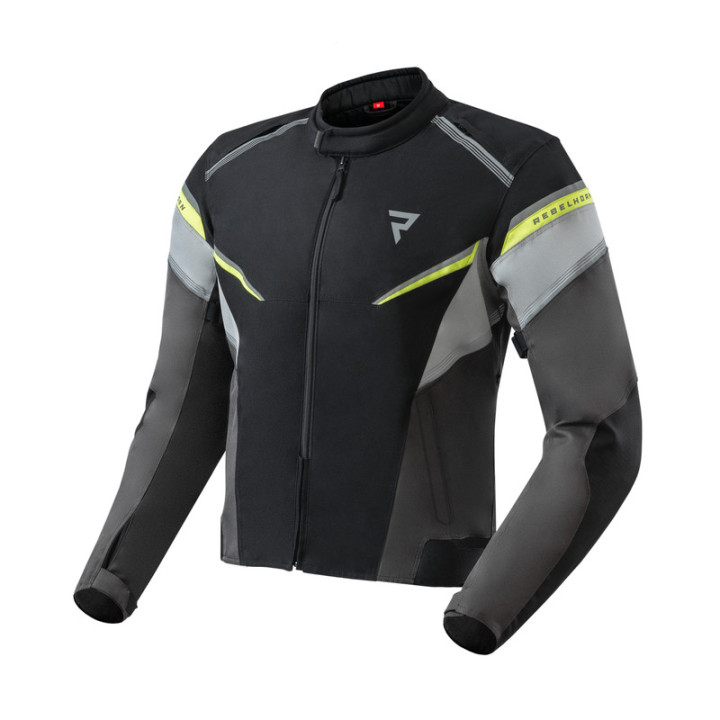 KURTKA MOTOCYKLOWA TEKSTYLNA REBELHORN SPARK BLACK GREY FLUO YELLOW
