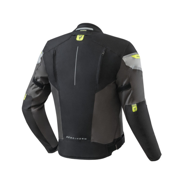 KURTKA MOTOCYKLOWA TEKSTYLNA REBELHORN SPARK BLACK GREY FLUO YELLOW
