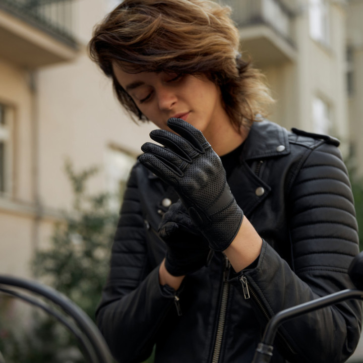 RĘKAWICE MOTOCYKLOWE DAMSKIE OZONE STICK CUSTOM 2 BLACK