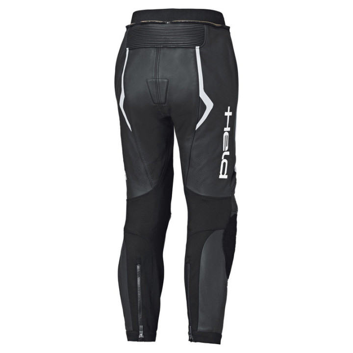 SPODNIE MOTOCYKLOWE SKÓRZANE DAMSKIE HELD STREET ROCKET 4 BLACK WHITE SLIM L-W80