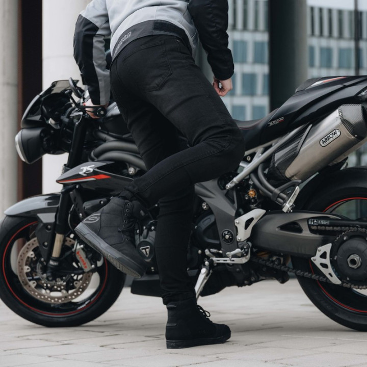 JEANSY MOTOCYKLOWE OZONE STRIKER SLIM FIT BLACK 28/32