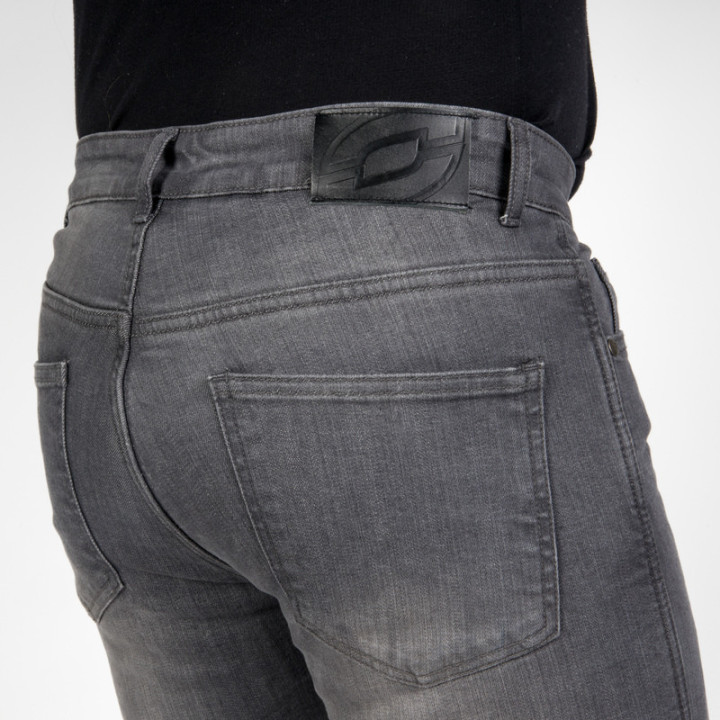 JEANSY MOTOCYKLOWE OZONE STRIKER SLIM FIT WASHED GREY