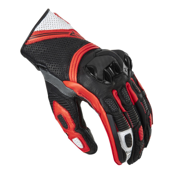 RĘKAWICE MOTOCYKLOWE REBELHORN ST SHORT BLACK GREY FLUO RED 4XL
