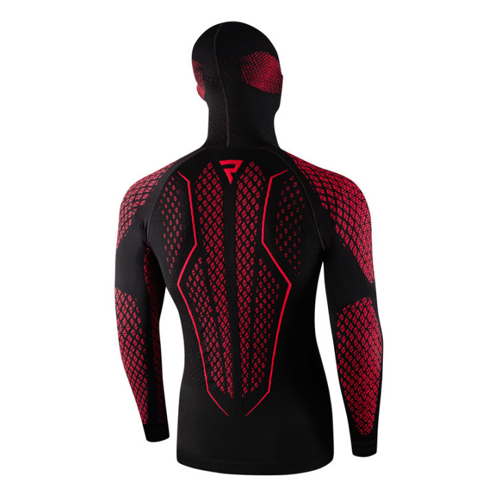 KOSZULKA TERMOAKTYWNA Z KOMINIARKĄ REBELHORN THERM 2 2W1 BLACK RED XS/S