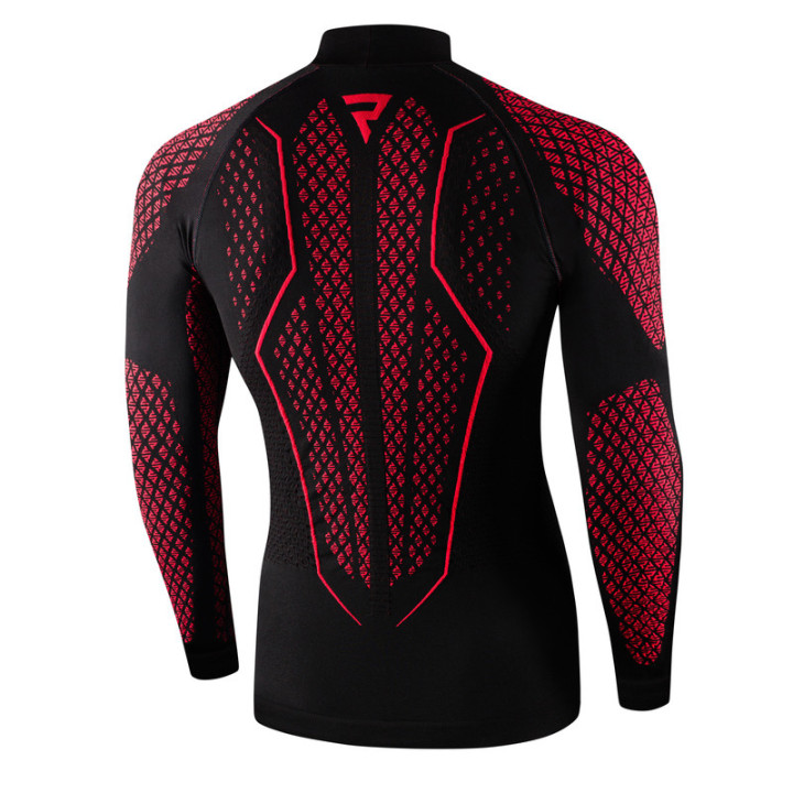 KOSZULKA TERMOAKTYWNA Z DŁUGIM RĘKAWEM REBELHORN THERM 2 BLACK RED XS/S
