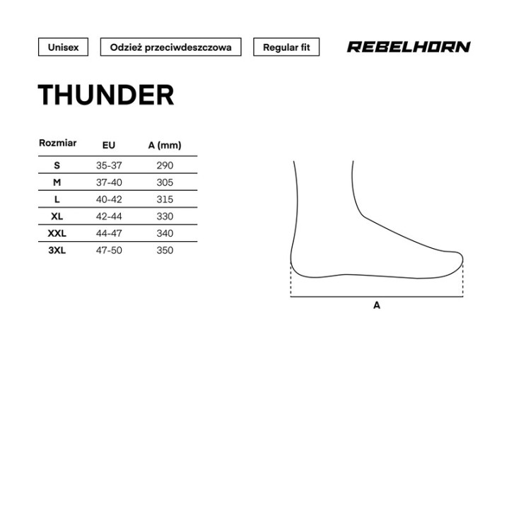 OSŁONA PRZECIWDESZCZOWA NA BUTY REBELHORN THUNDER BLACK