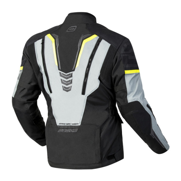 KURTKA MOTOCYKLOWA TEKSTYLNA OZONE TOUR 3 BLACK GREY FLUO YELLOW