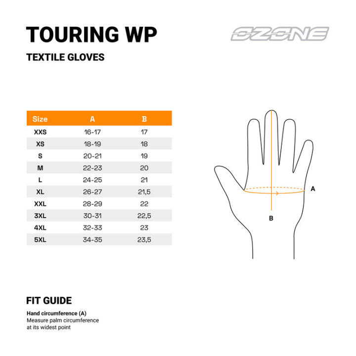 RĘKAWICE MOTOCYKLOWE OZONE TOURING WP BLACK
