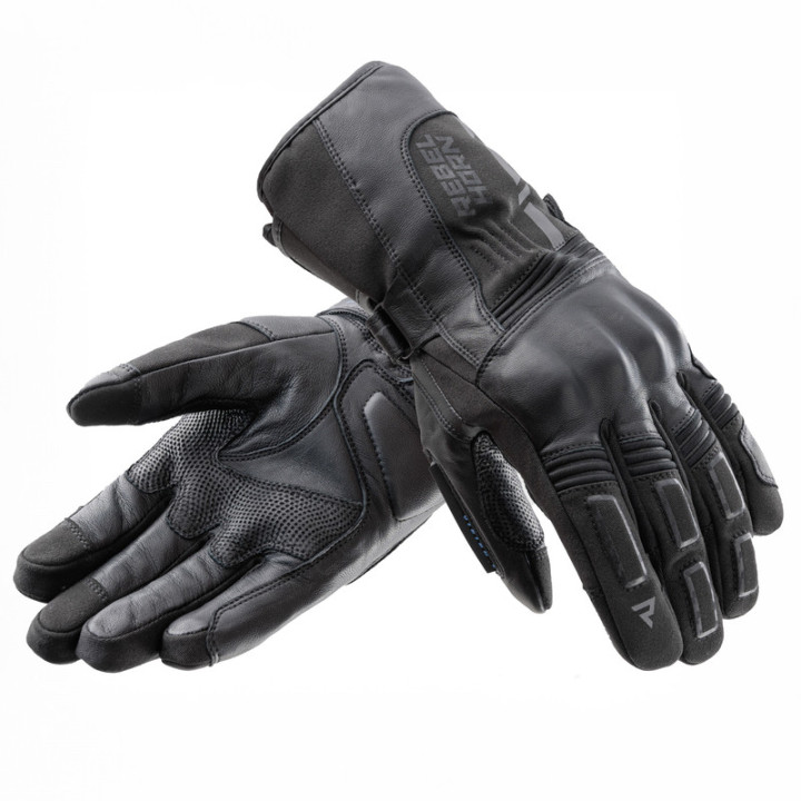 RĘKAWICE MOTOCYKLOWE REBELHORN TRACER WP BLACK