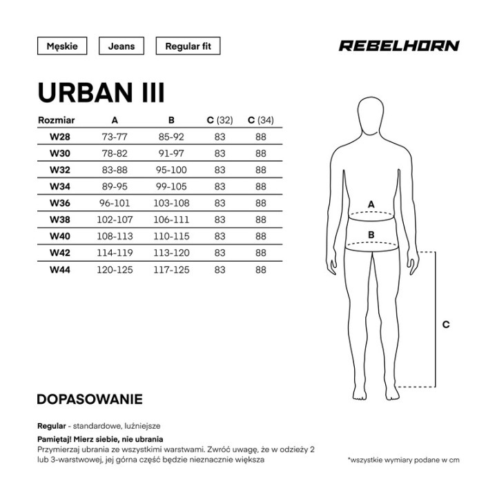 JEANSY MOTOCYKLOWE REBELHORN URBAN 3 CLASSIC BLUE