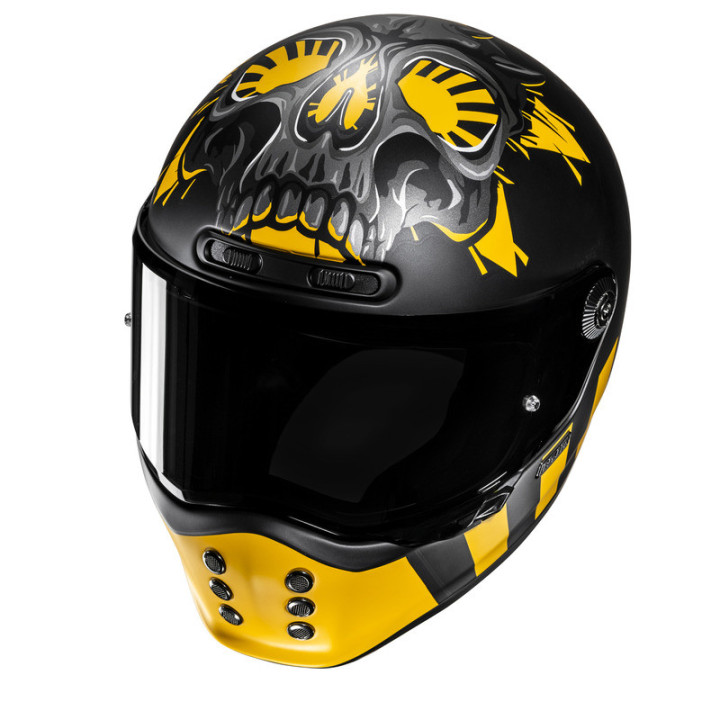 KASK MOTOCYKLOWY HJC V10 CRANIA YELLOW BLACK