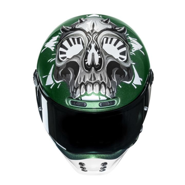 KASK MOTOCYKLOWY HJC V10 CRANIA GREEN WHITE