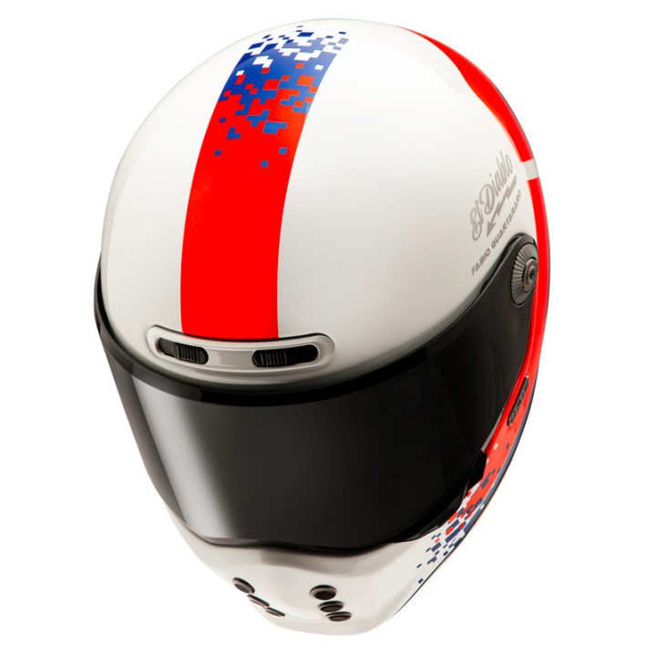 KASK MOTOCYKLOWY HJC V10 FQ20 RETRO WHITE RD BLUE