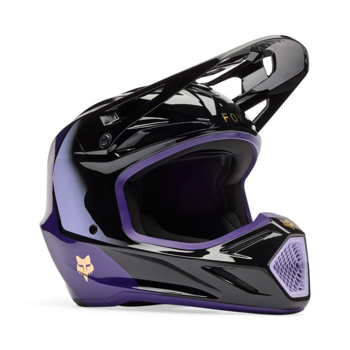 KASK MOTOCYKLOWY FOX V3 DRIP BLACK PURPLE