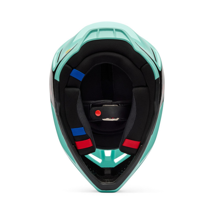 KASK MOTOCYKLOWY FOX V3 DRIP TURQUOISE