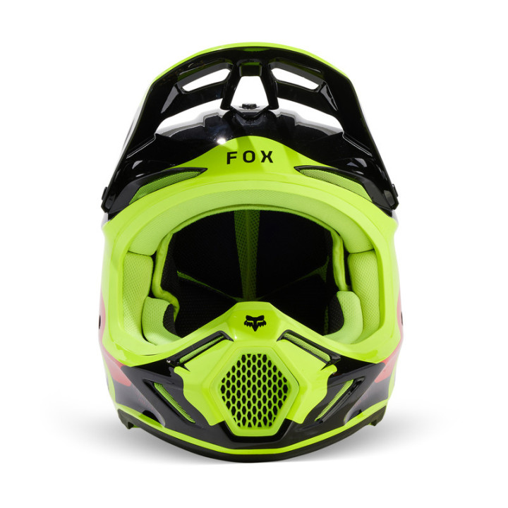 KASK MOTOCYKLOWY FOX V3 REVISE RED YELLOW M