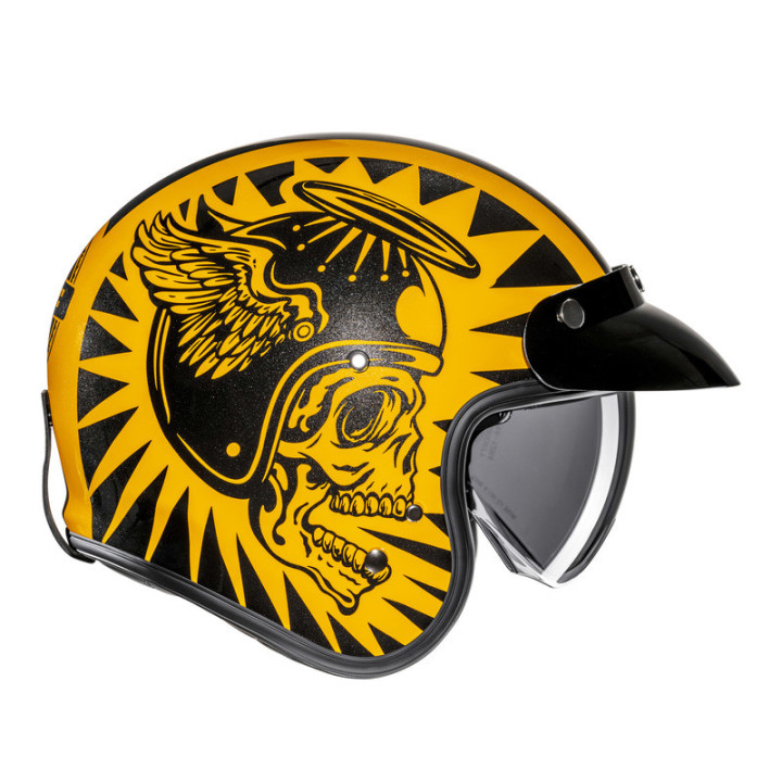 KASK MOTOCYKLOWY HJC V31 FLAME YELLOW BLACK