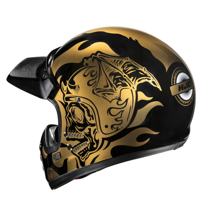 KASK MOTOCYKLOWY HJC V60 FLAME BLACK GOLD