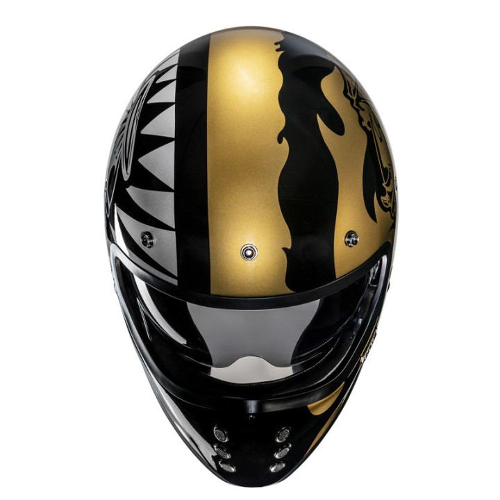 KASK MOTOCYKLOWY HJC V60 FLAME BLACK GOLD