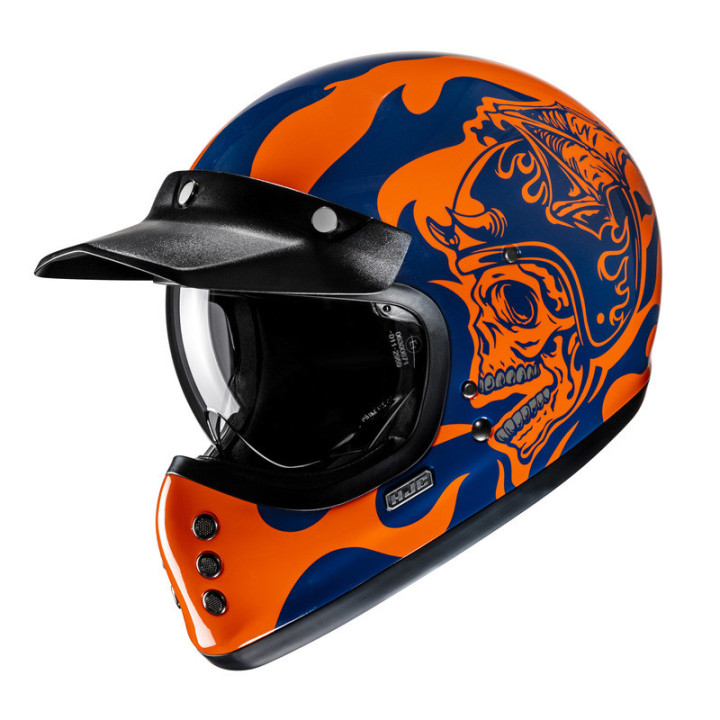 KASK MOTOCYKLOWY HJC V60 FLAME BLACK ORANGE