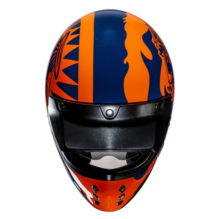 KASK MOTOCYKLOWY HJC V60 FLAME BLACK ORANGE