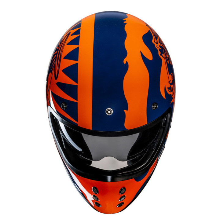KASK MOTOCYKLOWY HJC V60 FLAME BLACK ORANGE