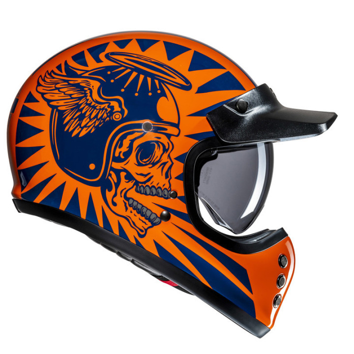KASK MOTOCYKLOWY HJC V60 FLAME BLACK ORANGE